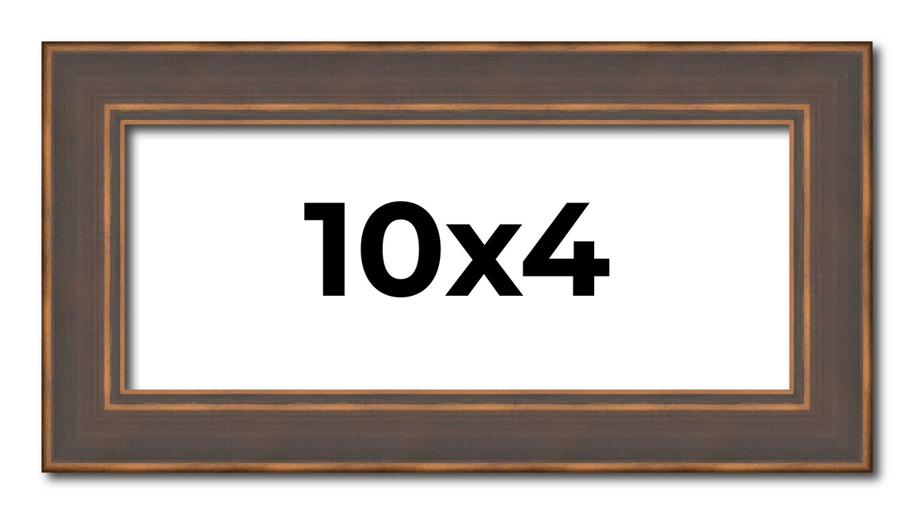 4x10 Elegant Picture Frame with UV-Resistant Acrylic & Acid Free Backing, Available in 2 Finishes - Brown and Silver